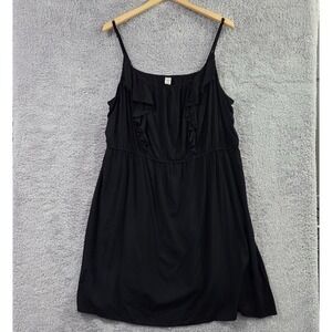 Old Navy Black Ruffle Sleeveless Dress XXL Plus Size Elastic Waist Sun Dress LBD